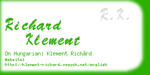 richard klement business card