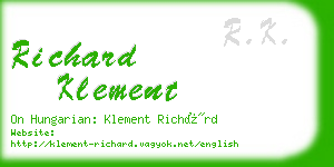 richard klement business card